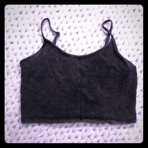⭐️Black acid wash crop top